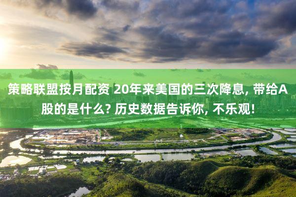 策略联盟按月配资 20年来美国的三次降息, 带给A股的是什么? 历史数据告诉你, 不乐观!