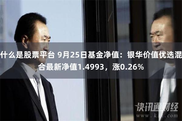 什么是股票平台 9月25日基金净值：银华价值优选混合最新净值1.4993，涨0.26%