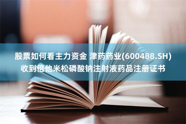 股票如何看主力资金 津药药业(600488.SH)收到倍他米松磷酸钠注射液药品注册证书