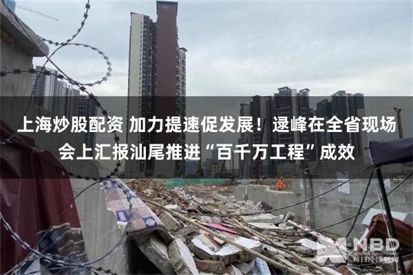 上海炒股配资 加力提速促发展！逯峰在全省现场会上汇报汕尾推进“百千万工程”成效