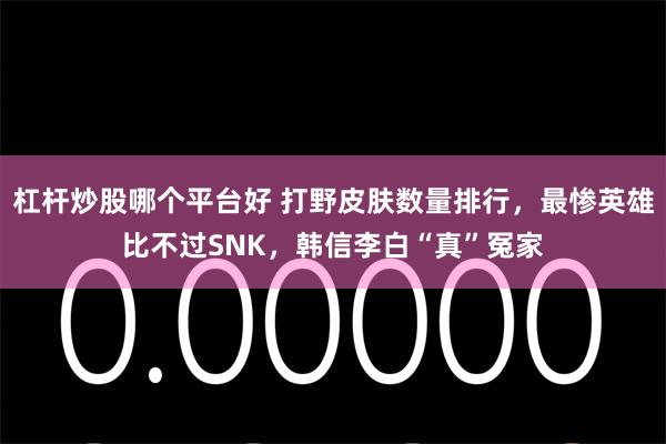 杠杆炒股哪个平台好 打野皮肤数量排行，最惨英雄比不过SNK，韩信李白“真”冤家