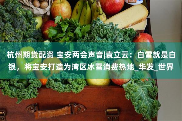 杭州期货配资 宝安两会声音|袁立云：白雪就是白银，将宝安打造为湾区冰雪消费热地_华发_世界