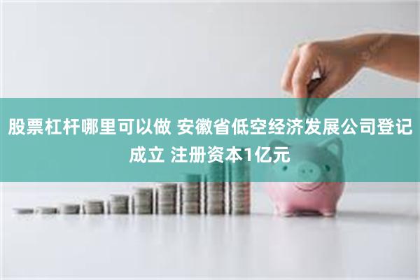 股票杠杆哪里可以做 安徽省低空经济发展公司登记成立 注册资本1亿元