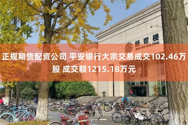 正规期货配资公司 平安银行大宗交易成交102.46万股 成交额1215.18万元