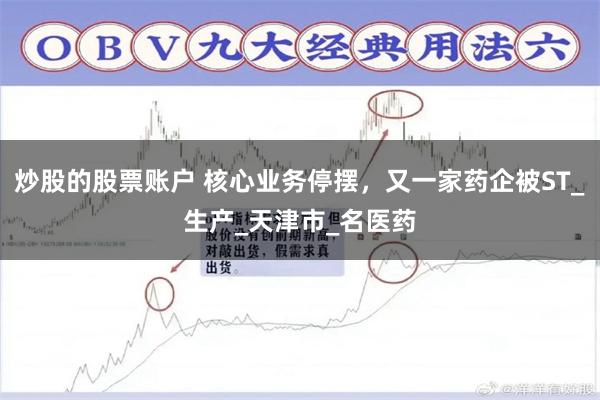 炒股的股票账户 核心业务停摆，又一家药企被ST_生产_天津市_名医药