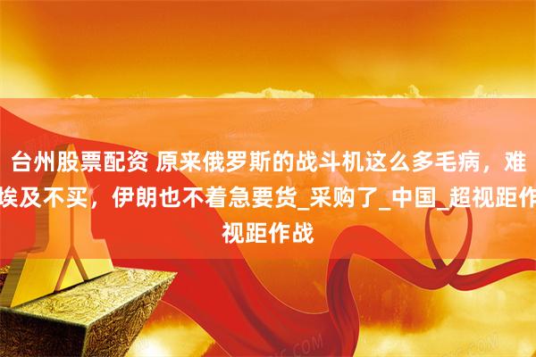 台州股票配资 原来俄罗斯的战斗机这么多毛病，难怪埃及不买，伊朗也不着急要货_采购了_中国_超视距作战