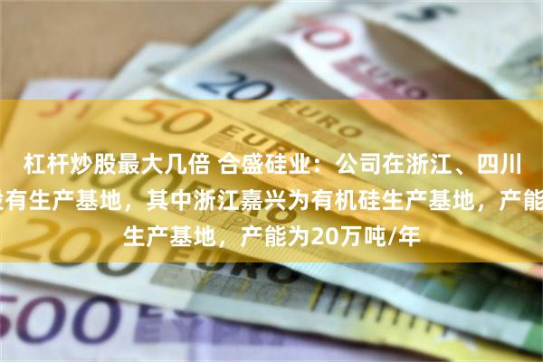 杠杆炒股最大几倍 合盛硅业：公司在浙江、四川、新疆等地设有生产基地，其中浙江嘉兴为有机硅生产基地，产能为20万吨/年