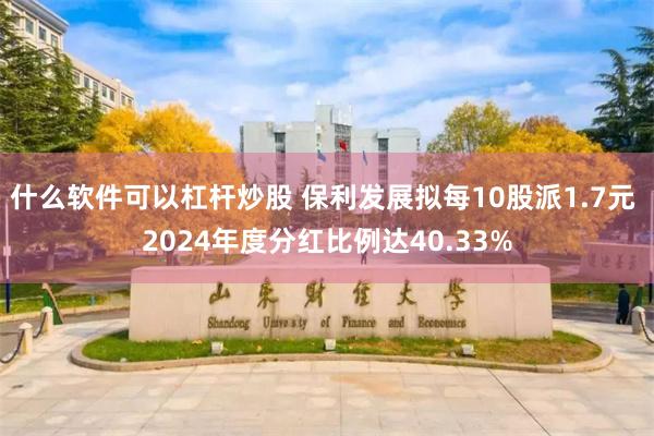 什么软件可以杠杆炒股 保利发展拟每10股派1.7元 2024年度分红比例达40.33%