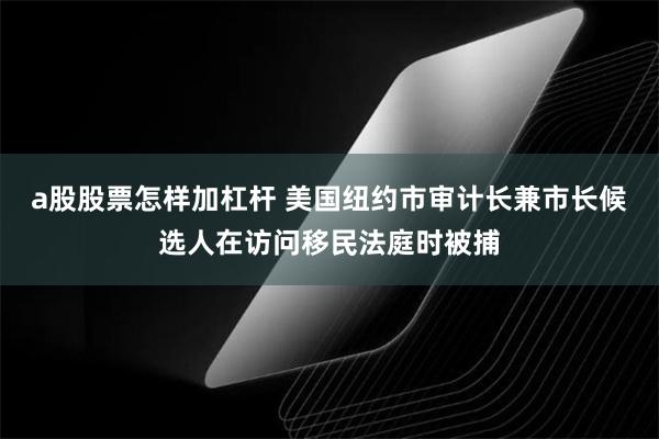 a股股票怎样加杠杆 美国纽约市审计长兼市长候选人在访问移民法庭时被捕