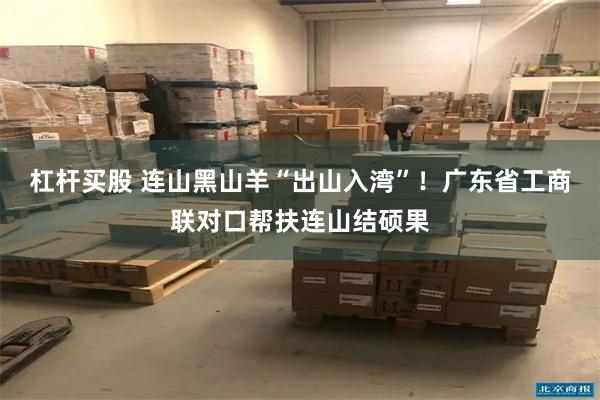 杠杆买股 连山黑山羊“出山入湾”！广东省工商联对口帮扶连山结硕果