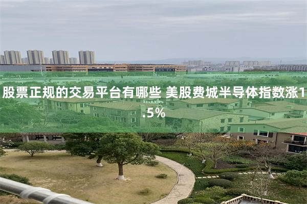 股票正规的交易平台有哪些 美股费城半导体指数涨1.5%