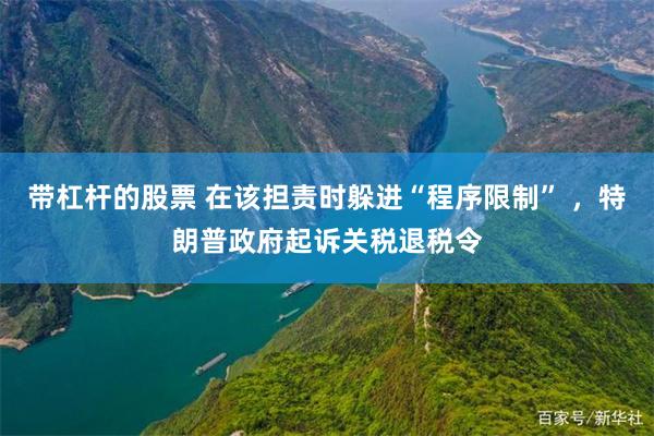 带杠杆的股票 在该担责时躲进“程序限制” ，特朗普政府起诉关税退税令