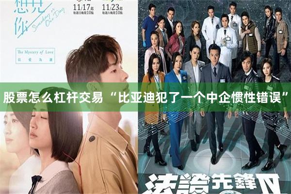 股票怎么杠杆交易 “比亚迪犯了一个中企惯性错误”